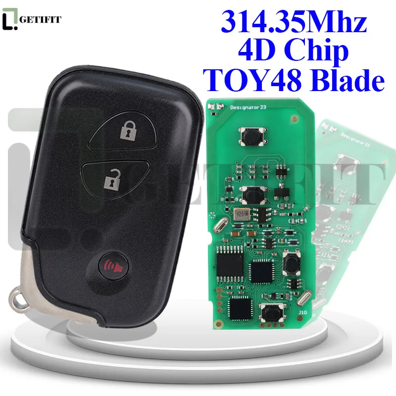 

Remote Key for LEXUS RX350 CT200h Board:271451-5290 FCCID: HYQ14ACX 314.35MHz 4D Chip P1:98 TOY48 Blade Smart Fob 3 Buttons