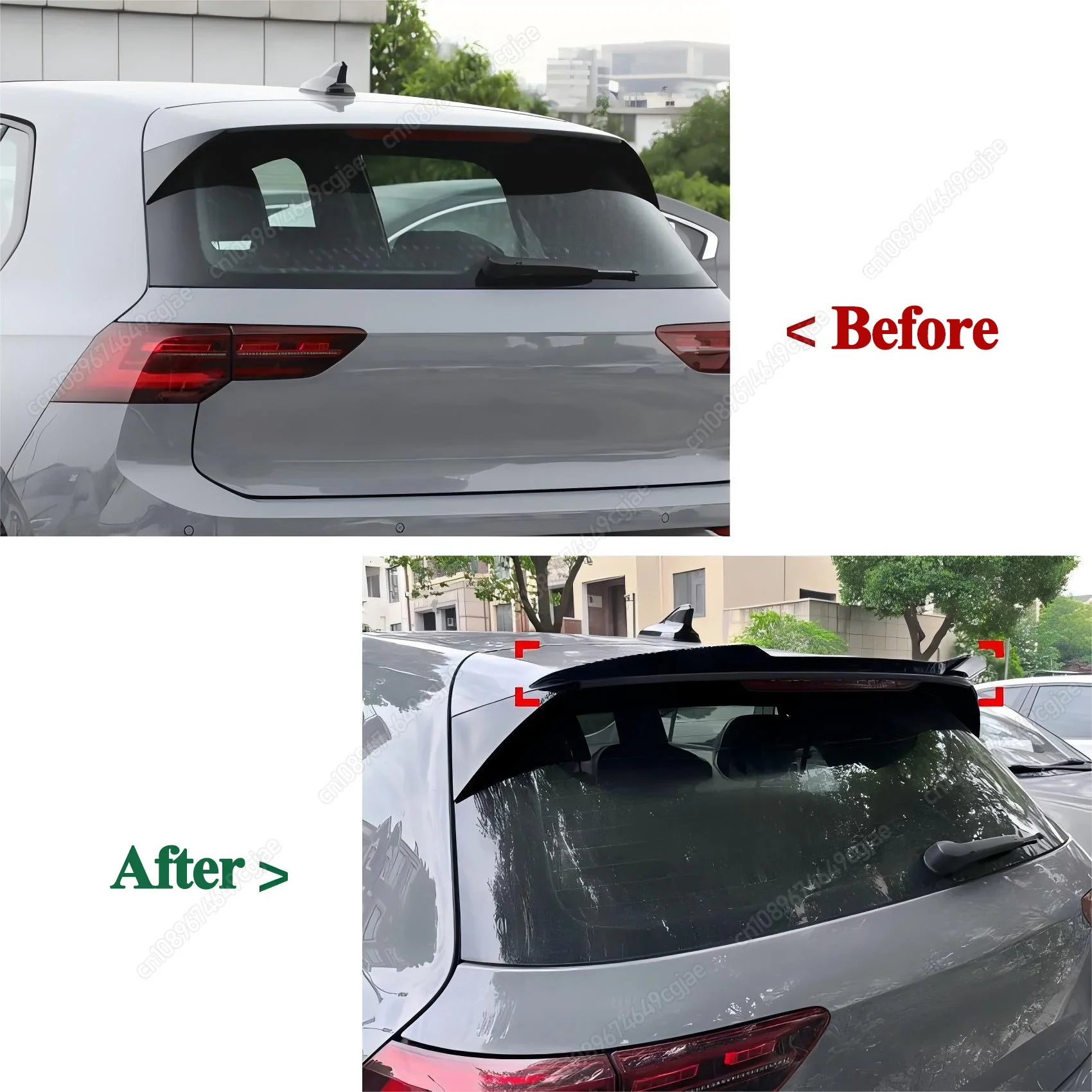 For Volkswagen VW Golf 8 MK8 GTI GTD R GTE 2020 To 2024 Car Rear Roof Spoiler Wing Maxton Style ABS Gloss Black Body Kits Tuning