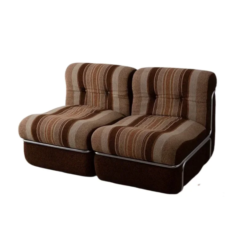 สไตล์วินเทจแบบไมลาร์ด ผ้าลายทาง โซฟาห้องนั่งเล่น