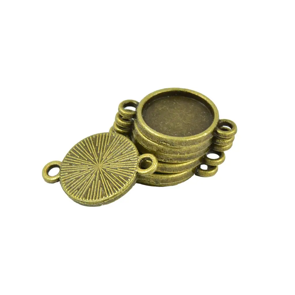 

50Pcs Round Blank Bezel Setting for Cabochon Jewelry DIY Charm Connector