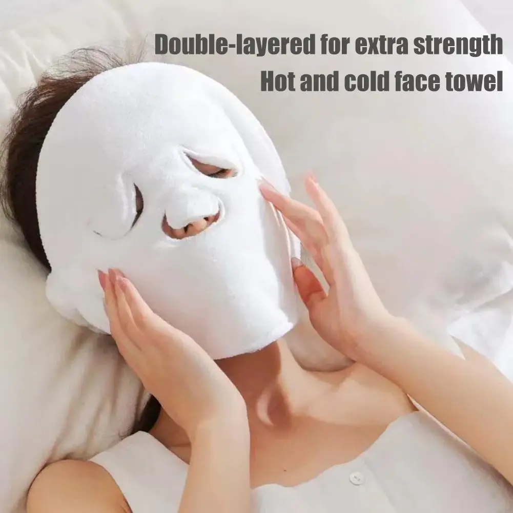 Toalla de compresión caliente, toalla facial vaporizada, mascarilla para el cuidado de la piel, vaporizador facial hidratante reutilizable para piel fría y caliente Ca C9S7