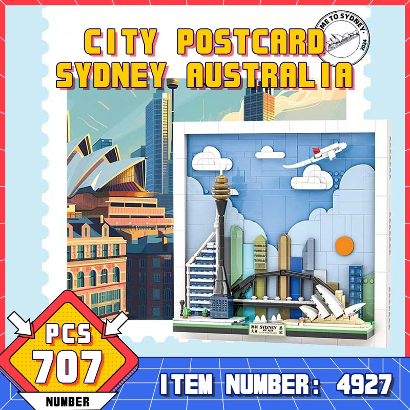 WG4927 Famoso Skyline della città di arte Appeso Dipinti Sydney Cartolina Giocattoli dei mattoni Decorazione della casa Ornamenti Assemblaggio