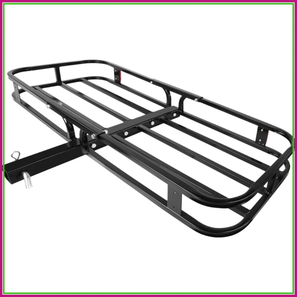 

53" x 19.5" Hitch Cargo Carrier, 500 lb Capacity, Steel with High Side Rails for Trucks SUVs Vans Cars, 2" Receiver