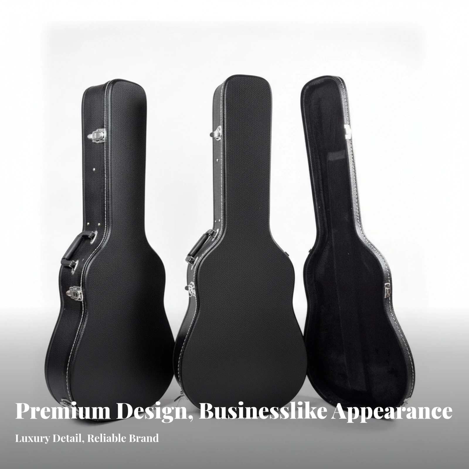 Acoustic Guitar Case Black Velvet-Lined-Lined Guitar Case Music Gear Built-in Handle Safeguarding Padding