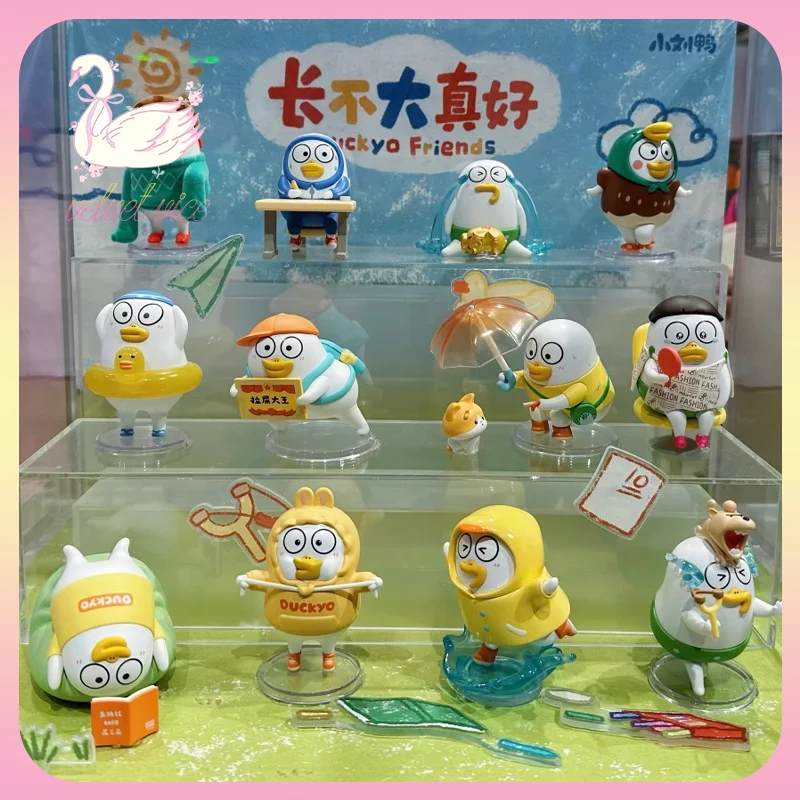 الأصلي Duckyo Never Grow Up سلسلة أرقام صندوق أعمى الرسوم المتحركة الطرفية جمع ديسمبر الحلي العصرية لعب صبي الفتيات الهدايا