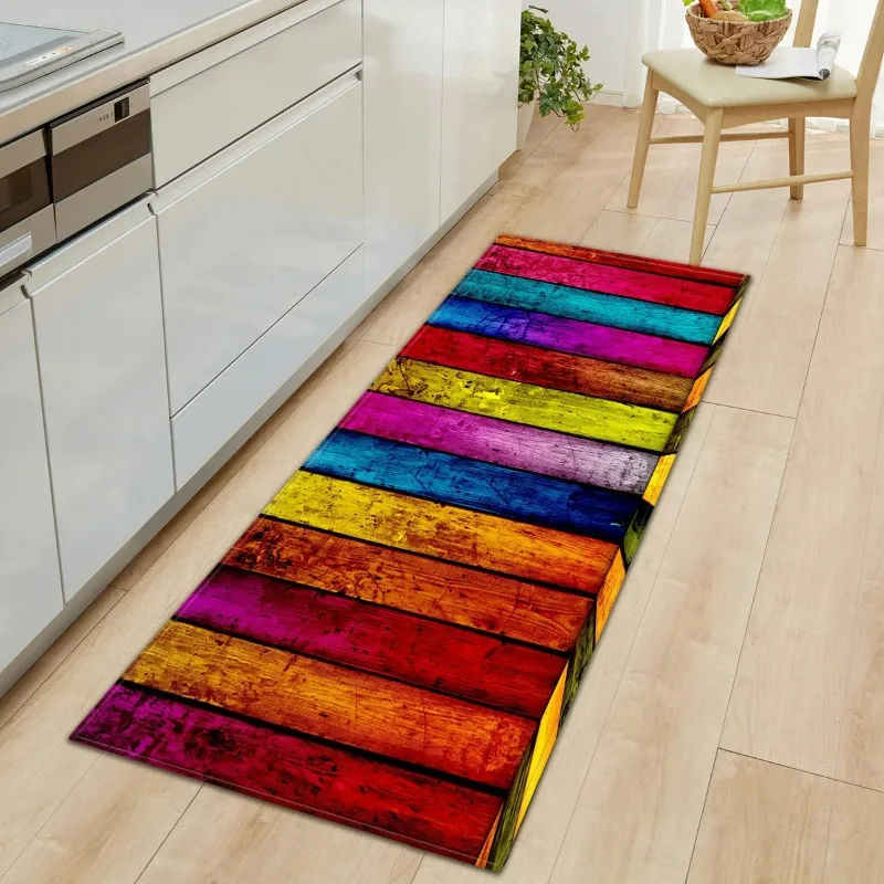 50x180 Long Strip Kitchen Mat, Door Mat, Absorbent Carpet, Imitation Wood Grain, Custom Carpet and Floor for Family Living Room