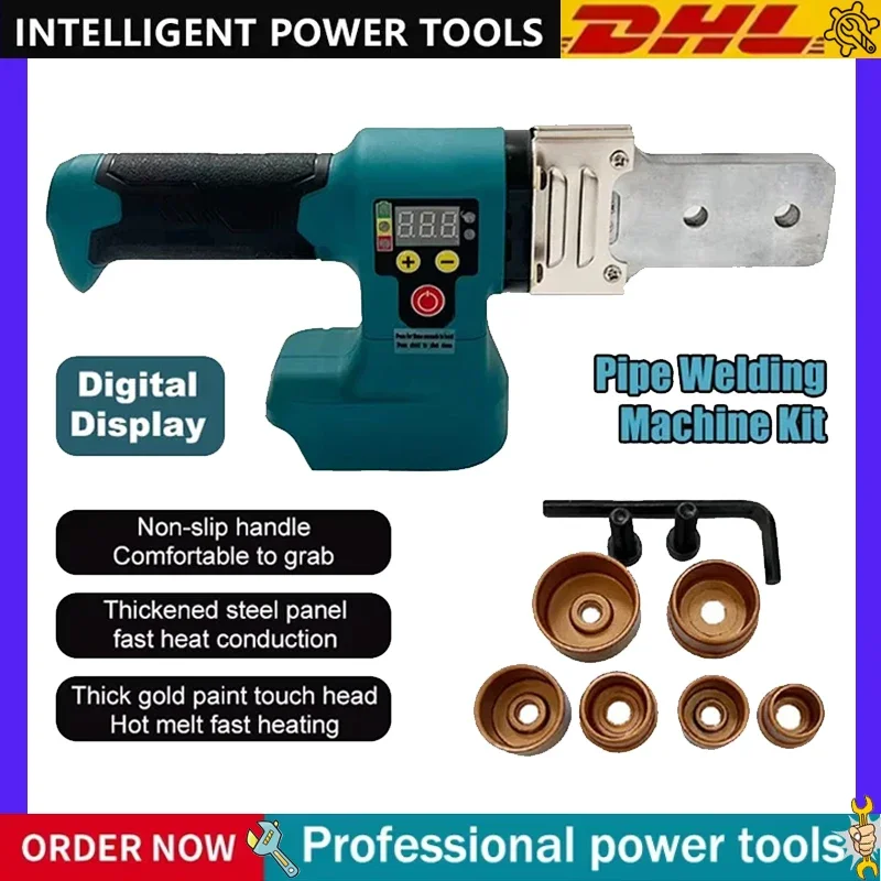 

Аккумуляторный электрический аппарат для сварки труб Makita 18В, беспроводной паяльник для PPR/PE, для пайки пластиковых труб, нагреватель для полипропиленовых труб, термоплавкий паяльник