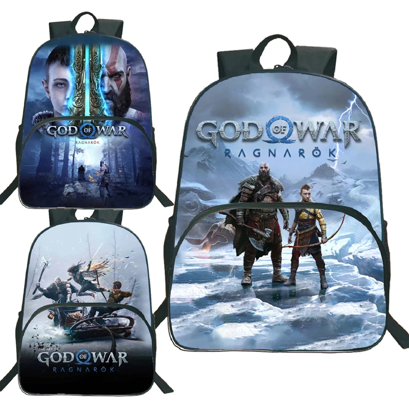 

God of War Ragnarok Backpack Kratos Girls Boys Back to Schoolbags Children Atreus Teenager Travel Mochila Zipper Rucksack