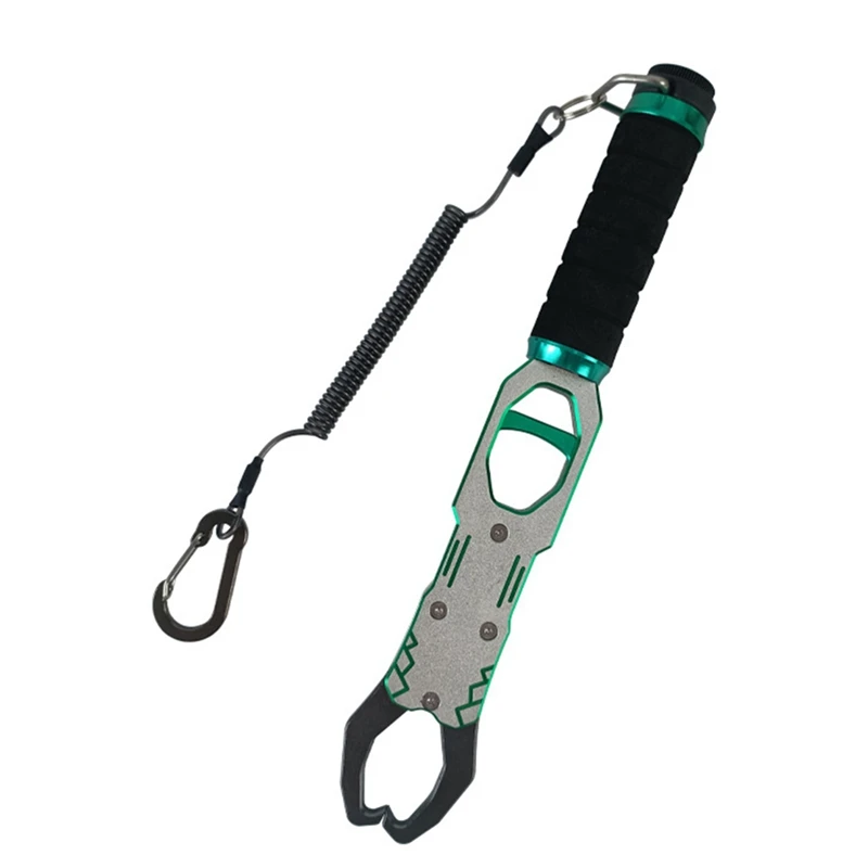 A07T-Fishing Grip Pliers Accessories Set Aluminum Alloy Spring Scale 360° Rotation Adjustable Grabber Tool Seawater