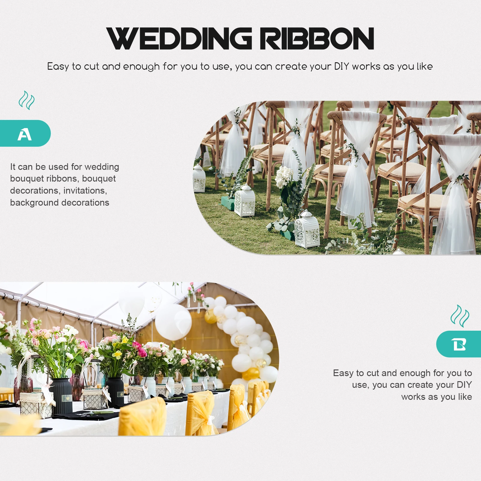 

Organza Wedding Room Decoration Veil Colorful Tulle Ribbon Dress Gauze Party Decorations