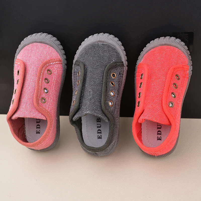 Unisex Toddlers Fashion Slip-on Comfortable Canvas Button Eye Anti Slip Breathable  Sneakers  Kids Casual Sports  Shoes E8063