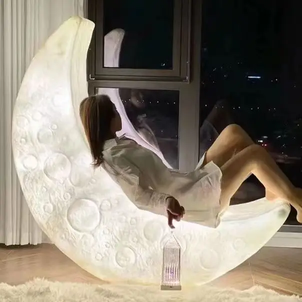 Moon Lamp Living Room Sofa Chair Luminous Atmosphere Floor Lamp Lounge Chair Moon Chair Outdoor Leisure Chair Home Decoration Gi