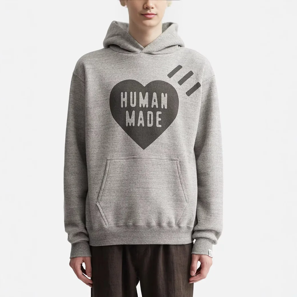 Humanmade Classic Love Print Retro American Style Pullover Hoodie Loose Fit Unisex Sweatshirt