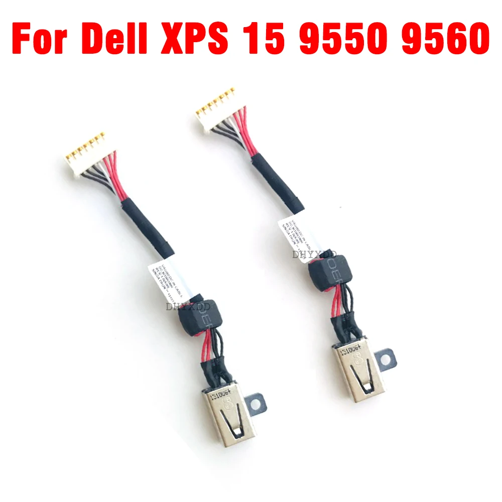 1-10 pçs venda quente dc power jack porto de carregamento soquete para dell xps 15 9550 9560 preto conexão do computador e conector