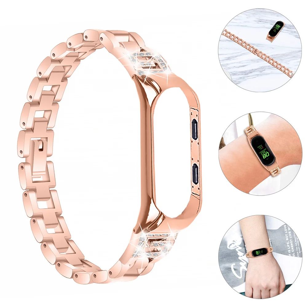 Gelang Jam Tangan Desain Berlian dari Paduan Seng, Nyaman, Kokoh, Tahan Lama, dan Dapat Disesuaikan, Pengganti Tali Jam Tangan