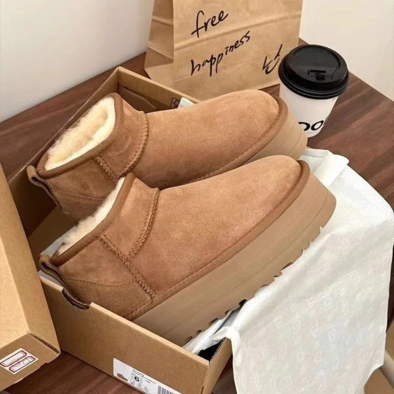 2025 New Women Snow Boots Casual Slip-on Botas Mujer Plush Warm Home Cotton Shoes Classic Winter Thick-soled Women's Ankle Boots