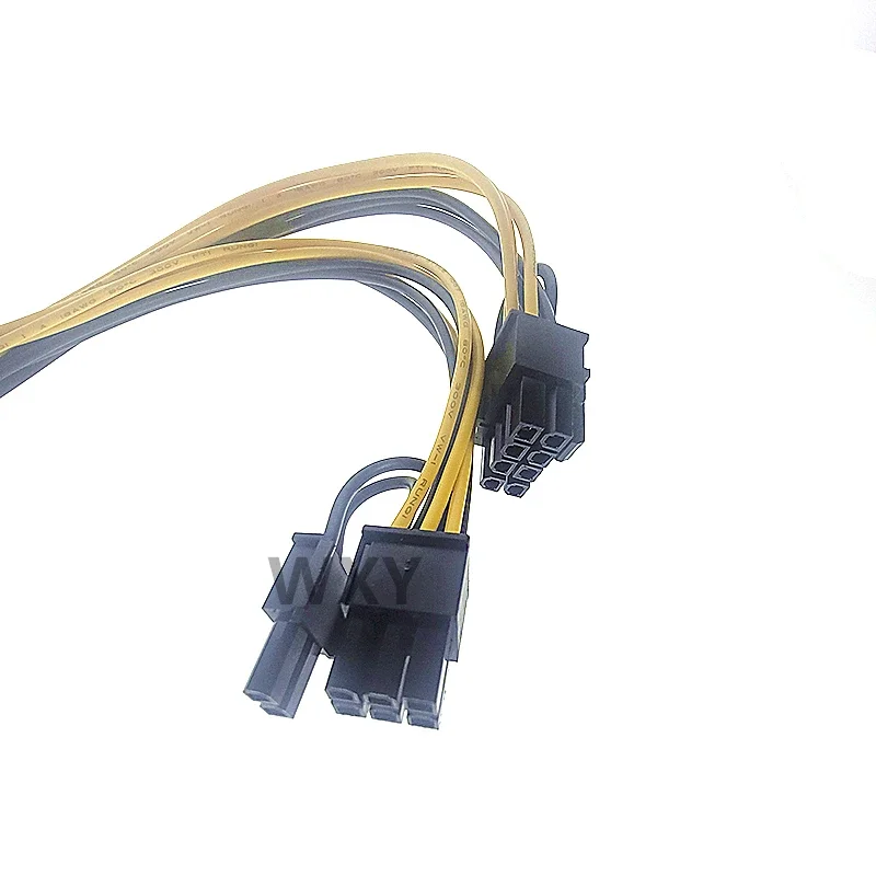 18AWG EPS CPU 8pin to 2-port PCIE 8pin Dual PCI-Express 6+2pin Y Splitter Miner GPU Graphics Card Power Supply Cable Cord 20CM