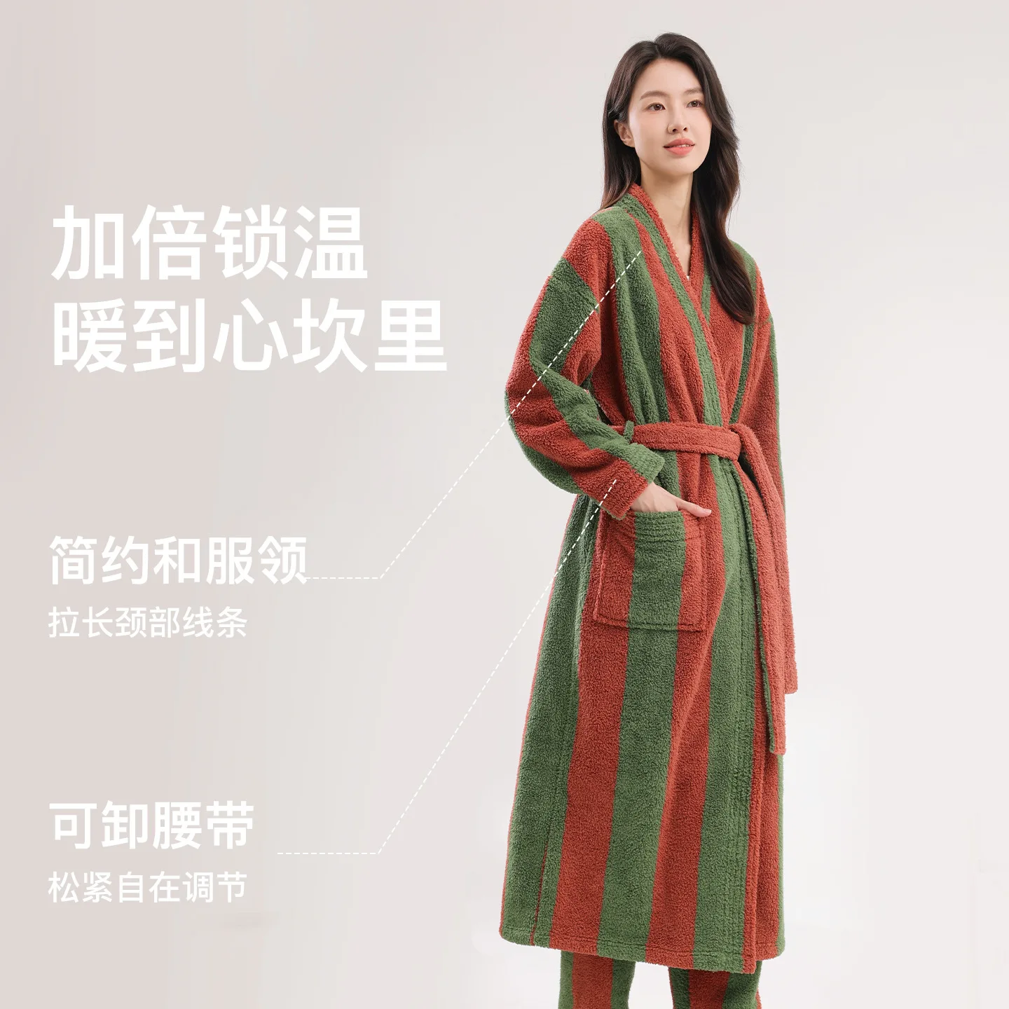 

Autumn Winter New Nightwear Home Clothes Flannel Hoode Couple Long Robe Sleepwear Loose Coral Fleece Bathrobe Gown Lounge Wear