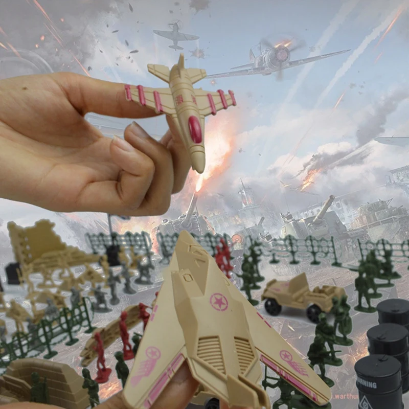 โมเดลทหารแบบคงที่บล็อกตัวต่อจำลองชิ้น/เซ็ต260ของใช้บนโต๊ะทรายทหารขนาดเล็ก