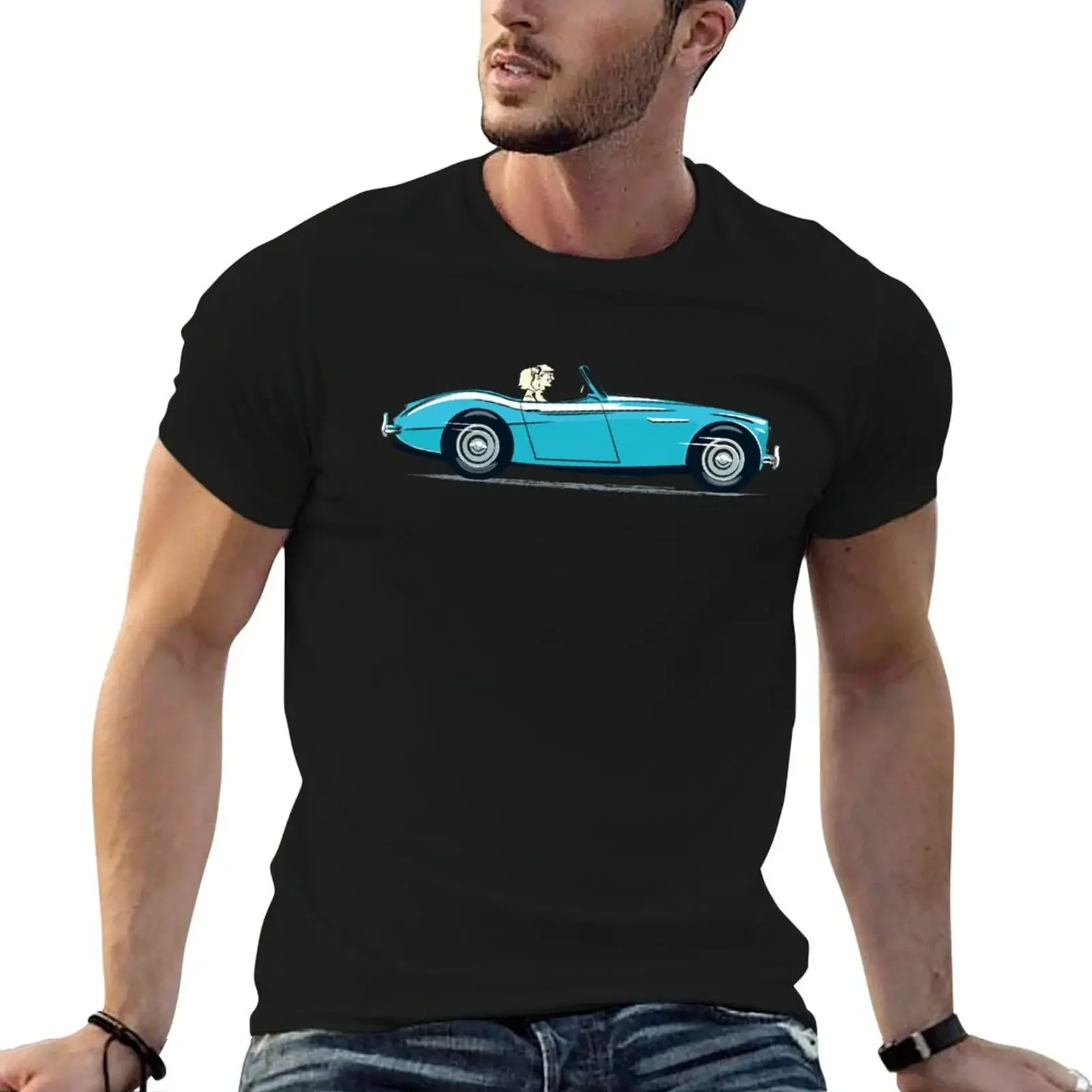 

Healey Blue AH 3000 in 1959 launch promotion style T-Shirt funny gifts anime stuff t shirt for men