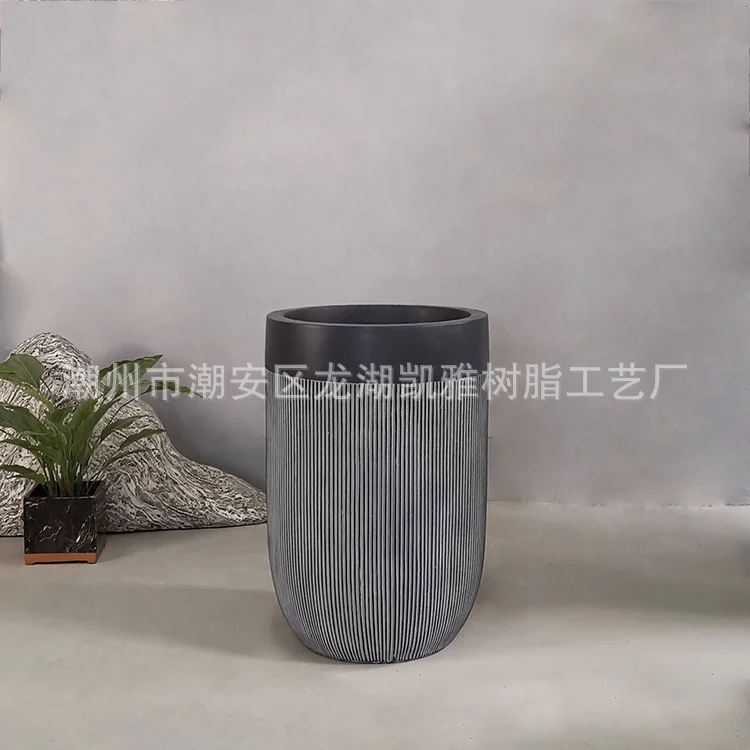 Nordic style fiberglass floor-to-ceiling large vase, government agencies, shopping malls, soft decoration simulation flower art