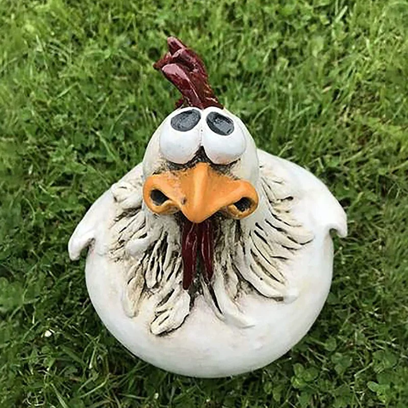 

Chicken Sitting on Fence Decor Garden Statues for Fences Rooster Statues Wall Art Yard Art Sculptures Farm Patio-A21I