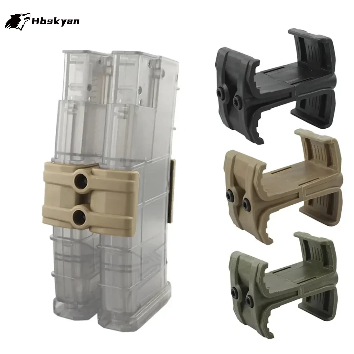 Tactical Universal Dual Parallel Magazine Coupler - Fits AK AR15 M4 Mag595 Airsoft Gun Clip Mount Holder Accessories