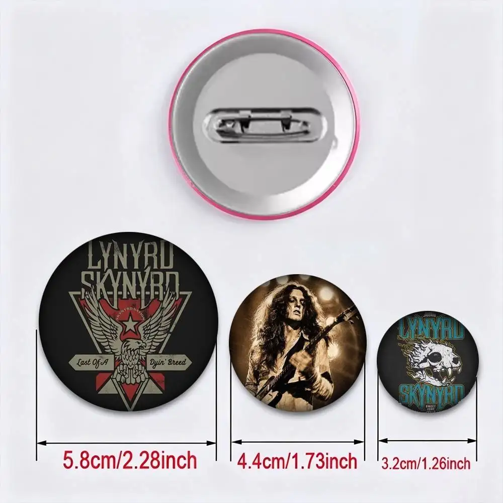 L-Lynyrd S-skynyrd  25 32 44 58 75mm Badges Personalized Round Brooches Pins Accessory Gift