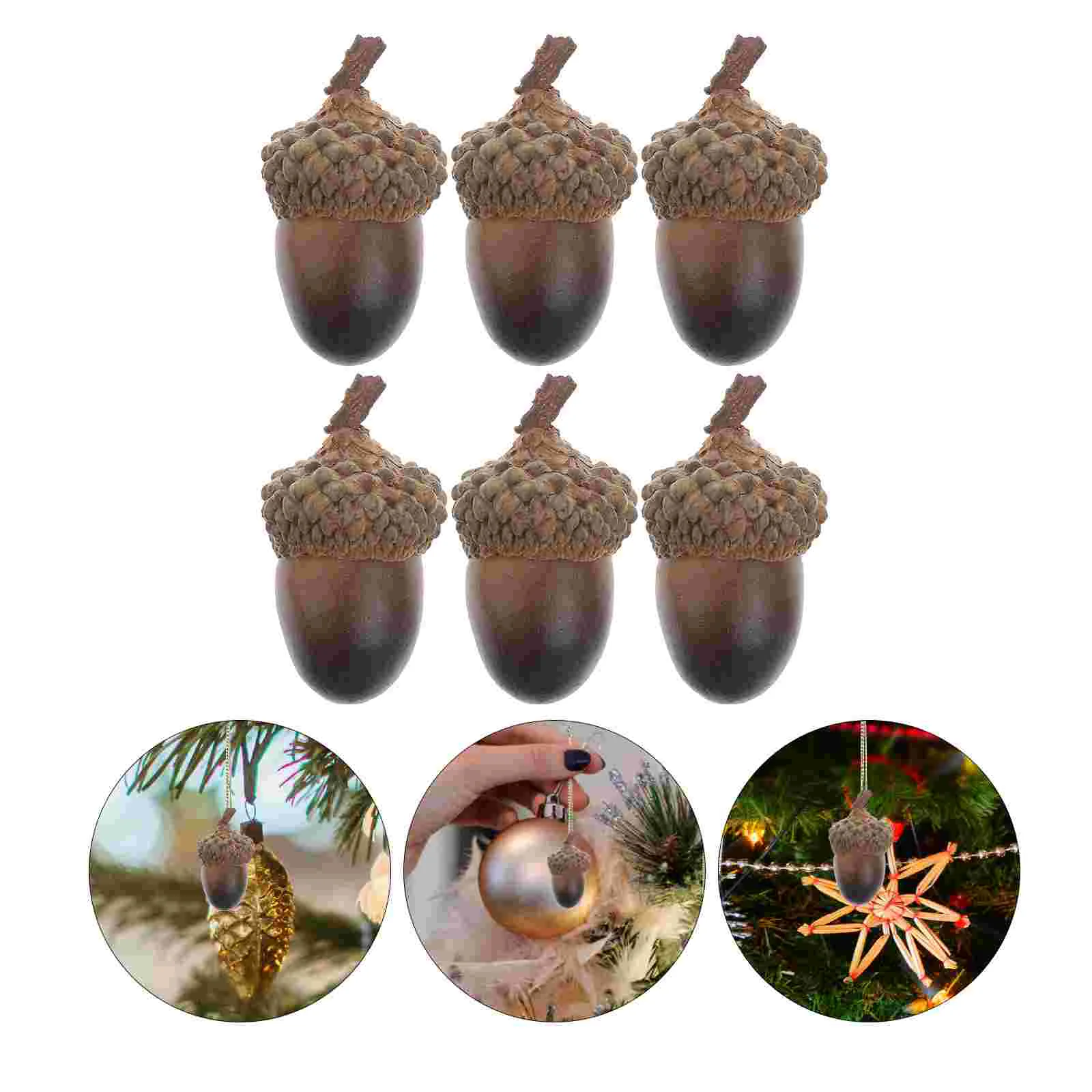 60 Pcs Decorative Acorns Halloween Decoration Outdoor Artificial Nuts Toy Vase Filler Stickers