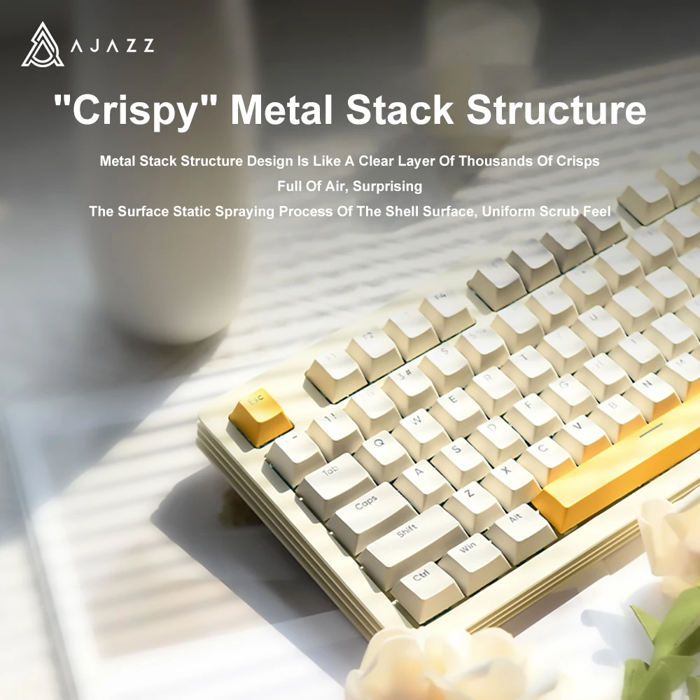 Ajazz AKC087 TKL Mekanikal Keyboard Bluetooth 5.0/2.4G Wireless & Type-C Wired Hotswap Keyboard for Gamers/Mac/Win image 2