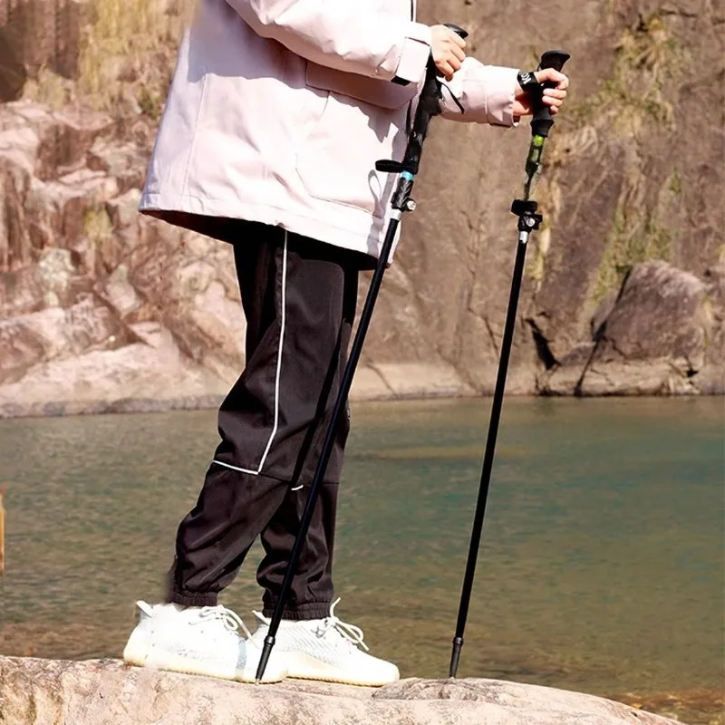 

Cane Aluminum Alloy Folding Outdoor Equipment Hiking Cane Hiking Cane Telescopic Climbing Cane Walking Mountain