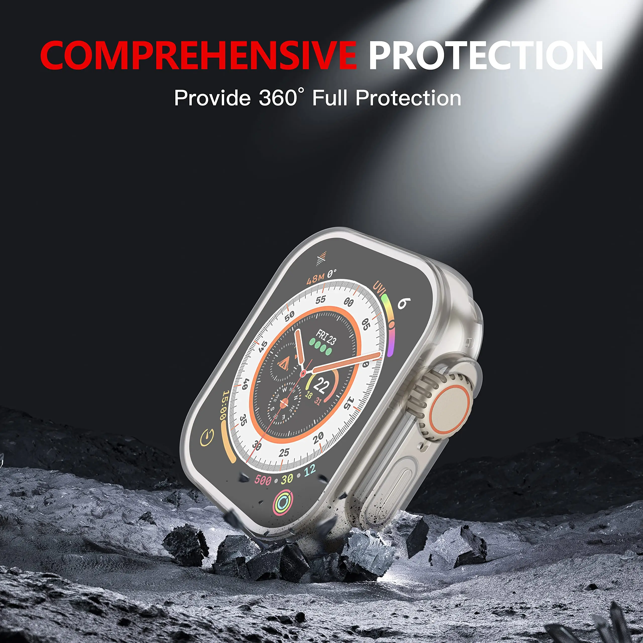 Funda transparente para Apple Watch, Protector de pantalla para Apple Watch Ultra, 49MM, Series 8, 7, SE, 6, 5, 4, 3, 45MM, 44MM, accesorios