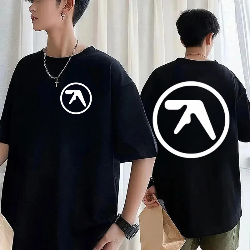 Punk Aphex Twin Print Tshirt Large Hip Hop Men's Streetwear Summer Goth Cotton Tees Korean Style Harajuku Tee Men Women Clothing