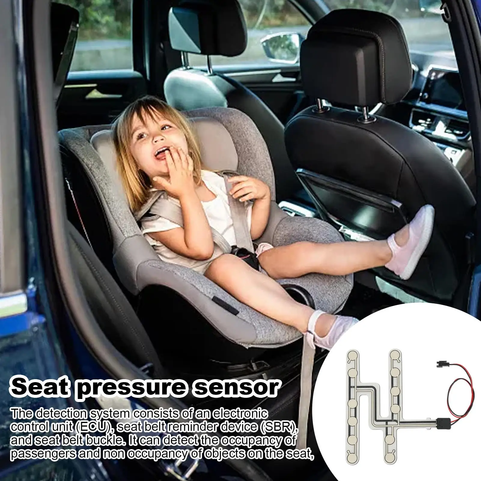 Car Seat Pressure Sensor Universal Car Seat Pressure Sensor Safety Belt Pressure Sensor Seated Type Occupied Alarm Pad