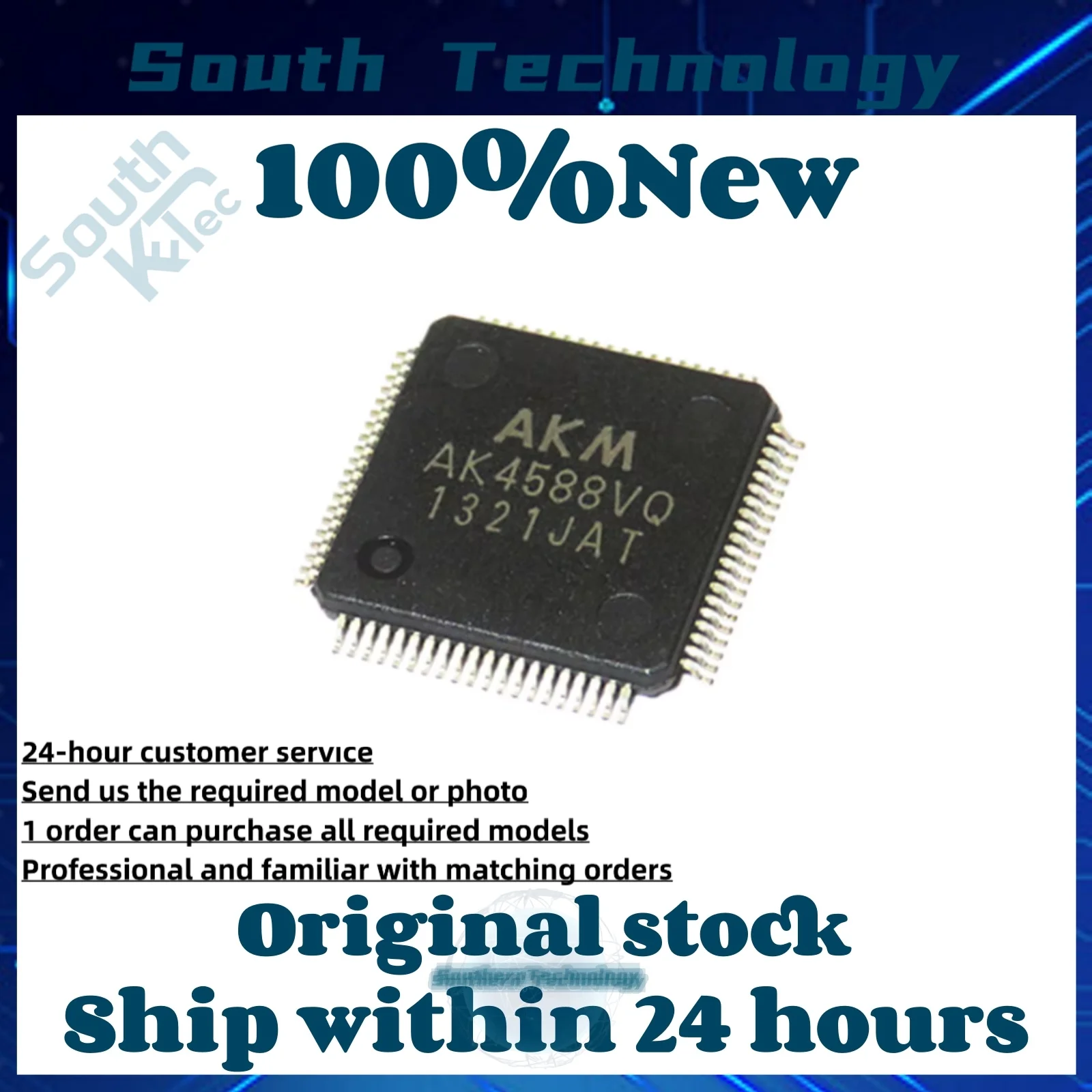 1pcs/Lot New original AK4588VQ AK4588 Channel audio codec QFP-80 in stock