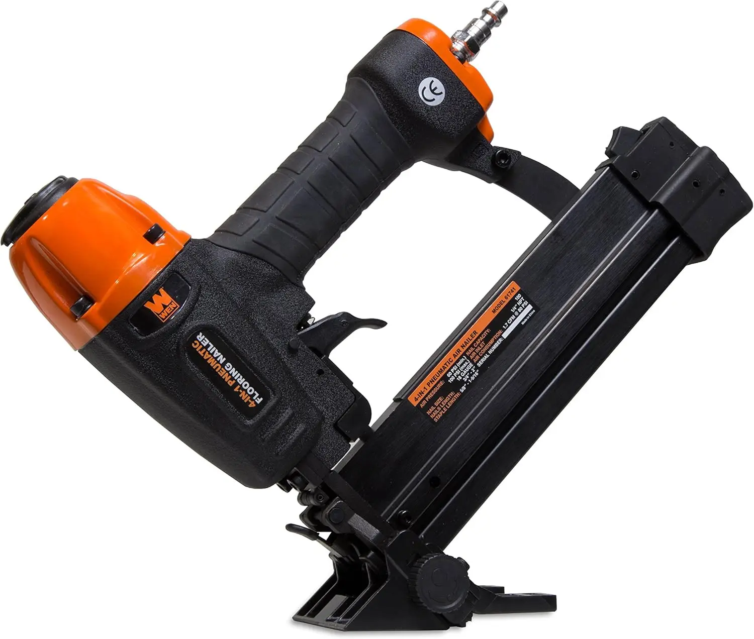 

Pneumatic Flooring Nailer and Stapler 4-in-1, 18-Gauge Brad Nailer for Hardwood Flooring, with Carrying Case