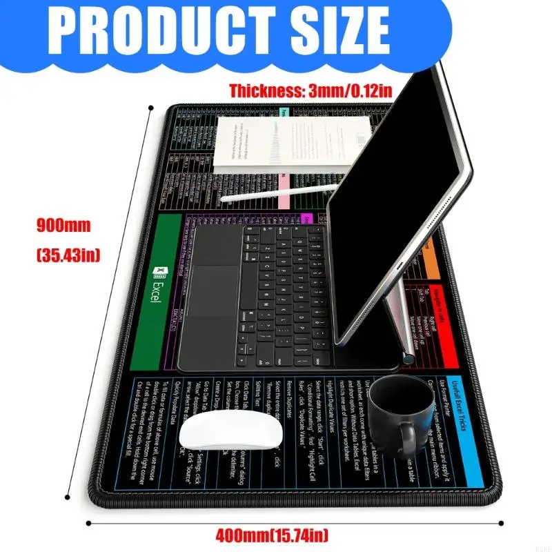 حصيرة كمبيوتر nonslip مع excels واختصار Word Pad for Office K1KF