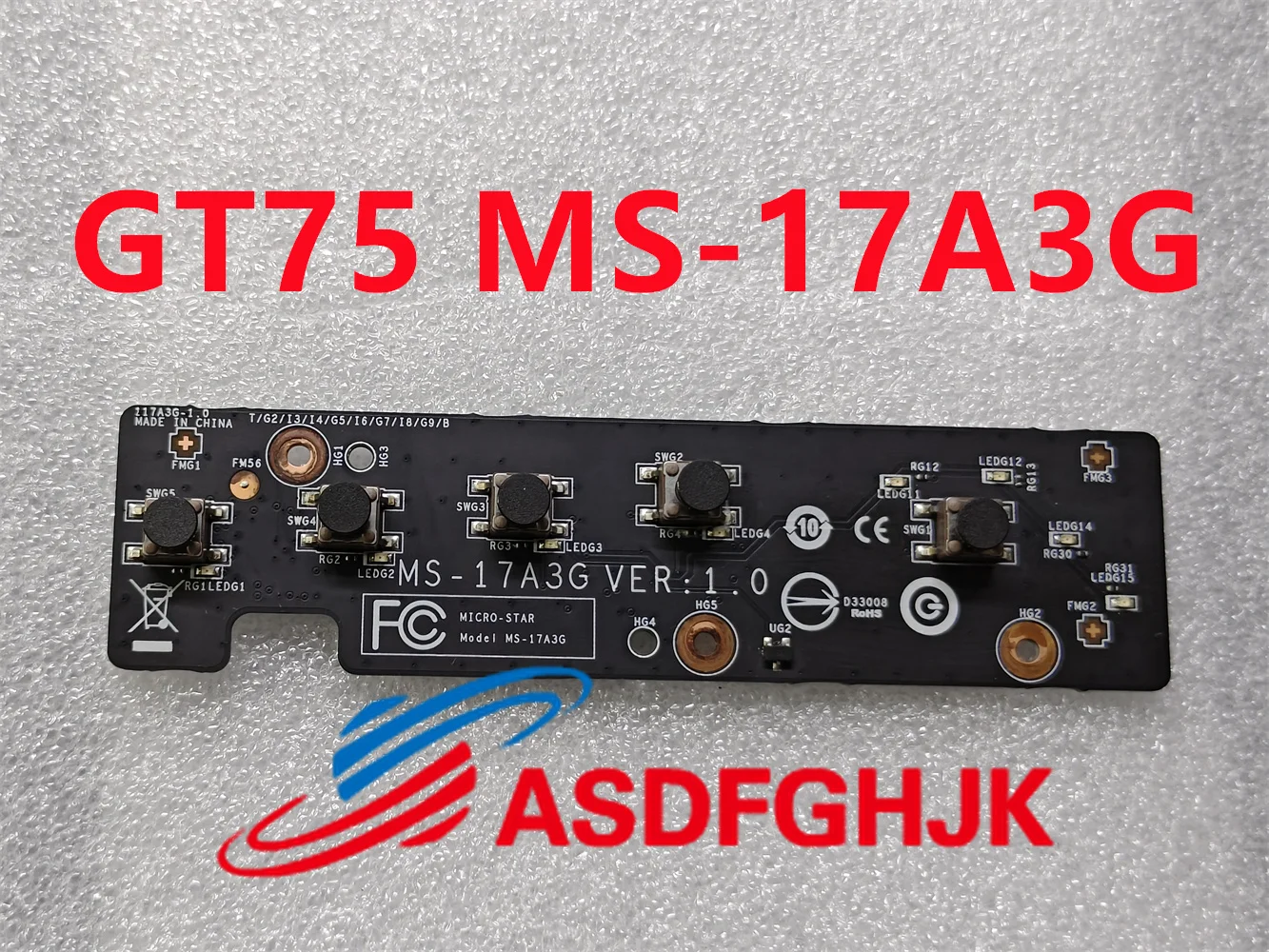 original for MSI GT75 GT75VR Power Button VOLUME CONTROL FUNCTION BOARD MS-17A3G