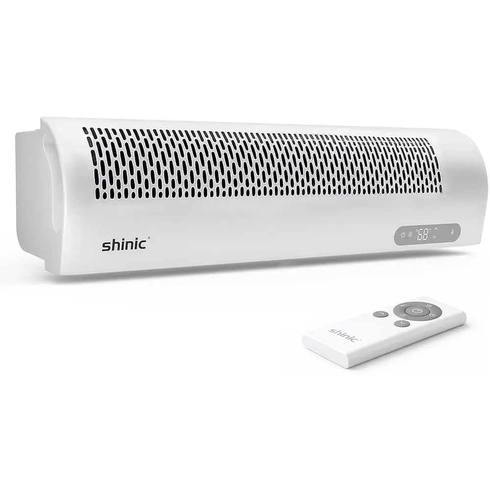 Window Fan with Reversible Airflow, 4 Speeds, Thermostat Remote Control, Weather Resistant, Quiet Window Fan, 6 Spacer Blocks, F