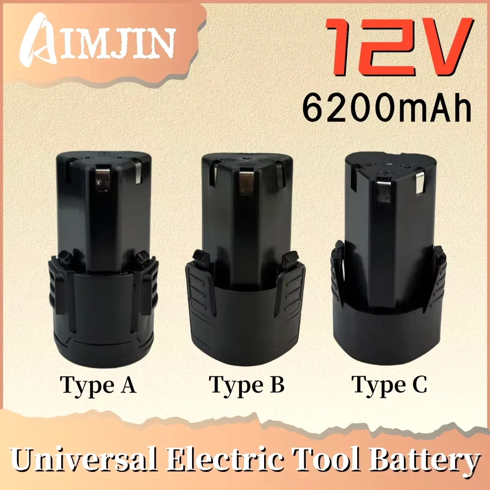 

100% новый литий-ионный аккумулятор 12 В, 6200 мАч для электроинструментов, электрической дрели и отвертки для замены аккумулятора