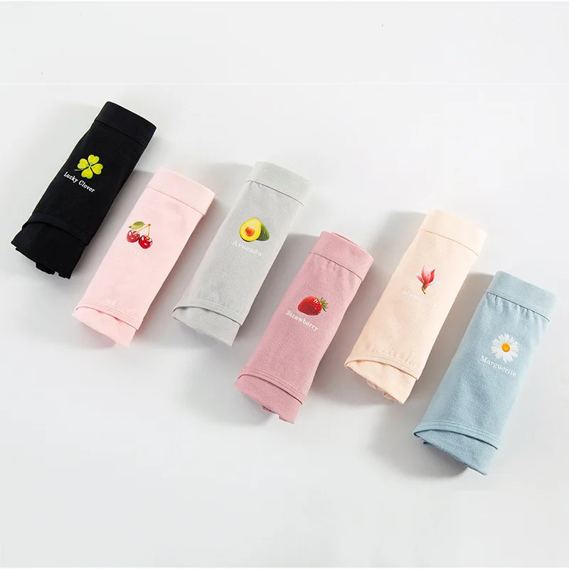 5pcs Women's Cotton Panties Lady Large Size High Waist Underwear Fashion Girls Briefs Breathable Panty Plus Size Female Lingerie