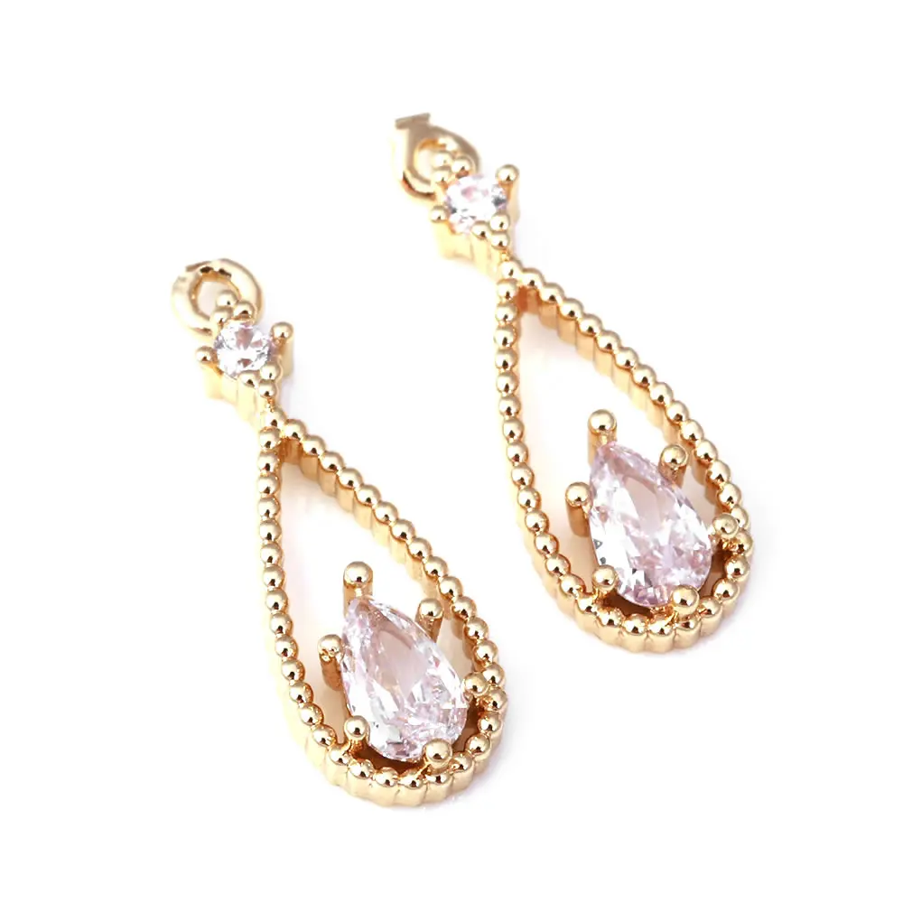 10PCS 18K Gold Color Drop Shape Charms Pendants High Quality Necklace Earrings Diy Jewelry Accessories Rosediy official-website - Image 3