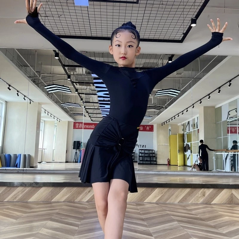

Kids Rumba Samba Dance Dress Performance Suit Stage Latin Dance Clothing Girls Latin Cha Cha Tango Ballroom Dance Suit