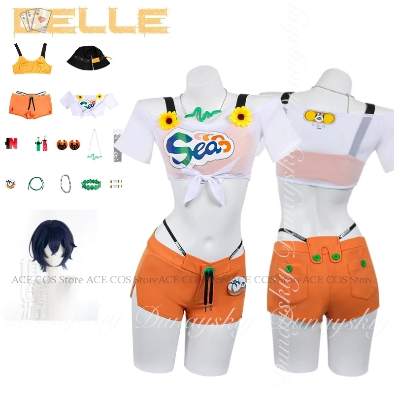 

Zenless Zone Zero Game Belle Cosplay With The Clear Summer Skies Skin And Short Wig A Cheerful Girl Cosplay Costume Full Of Suit