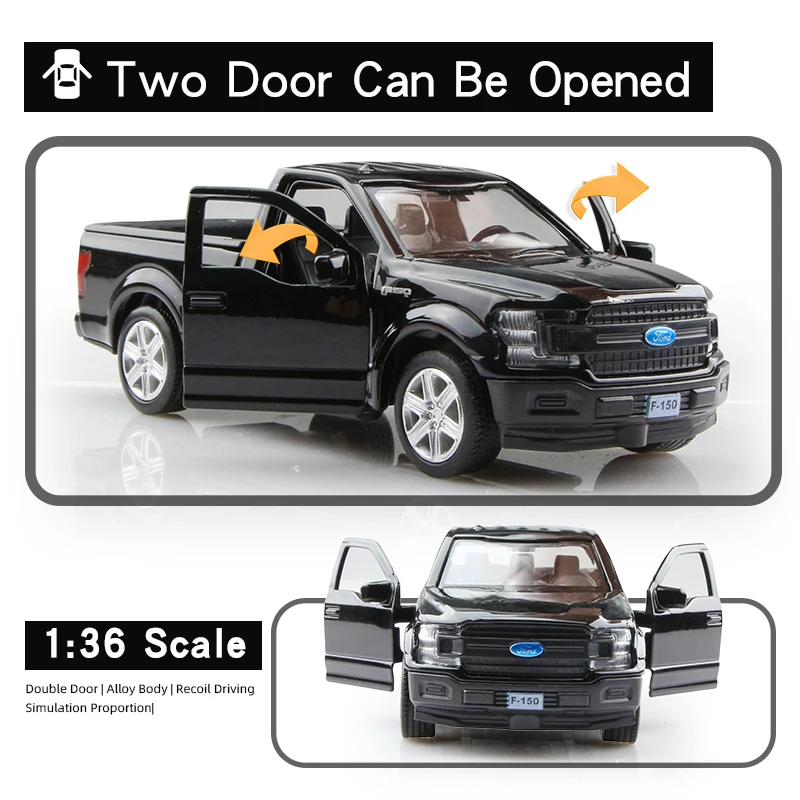 Simulation Diecast & Toy Vehicles Ford F150 SVT Raptor Off-Road Pickup Truck RMZ city 1:36 Alloy Car Model Gifts For Children