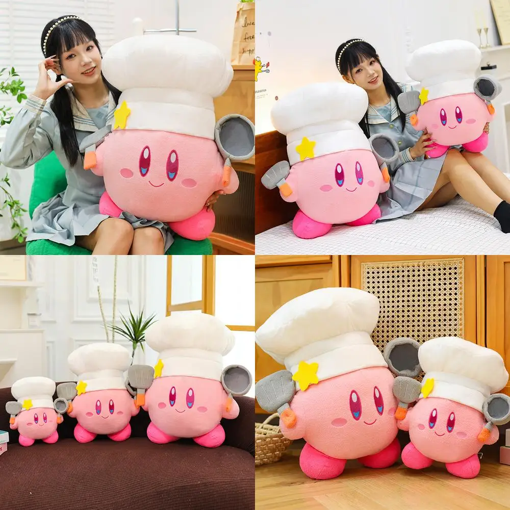 Kawaii Kirby Plüschtier gefüllte Puppe süßes Kirby Chef Kissen Stofftier für Kinder Geburtstagsgeschenk Plüschtier Stofftier für Kinder