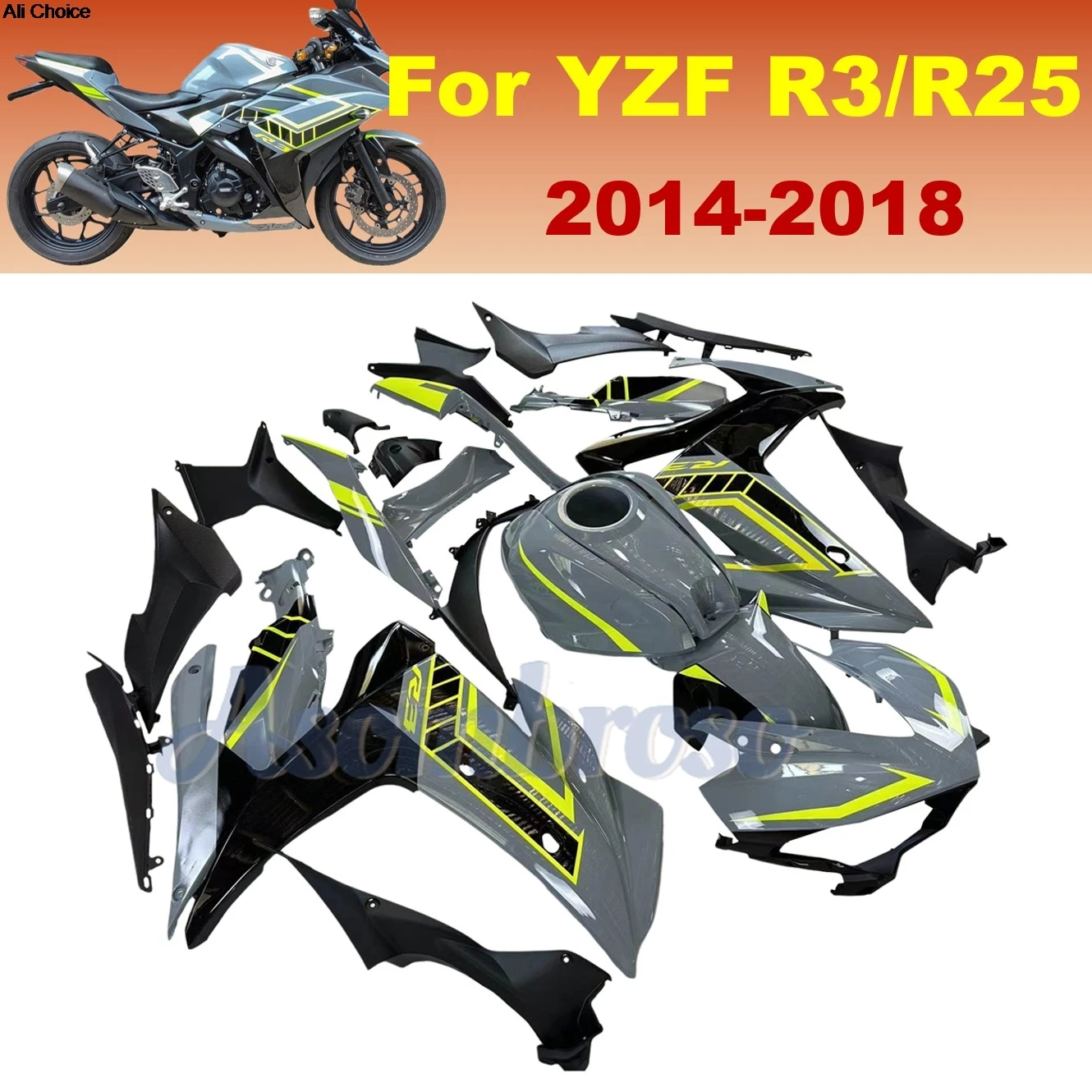 

For Yamaha YZF R3 2014 2015 2016 2017 2018 YZF-R25 YZF-R3 YZF R25 Motorcycle Body Fairing kit