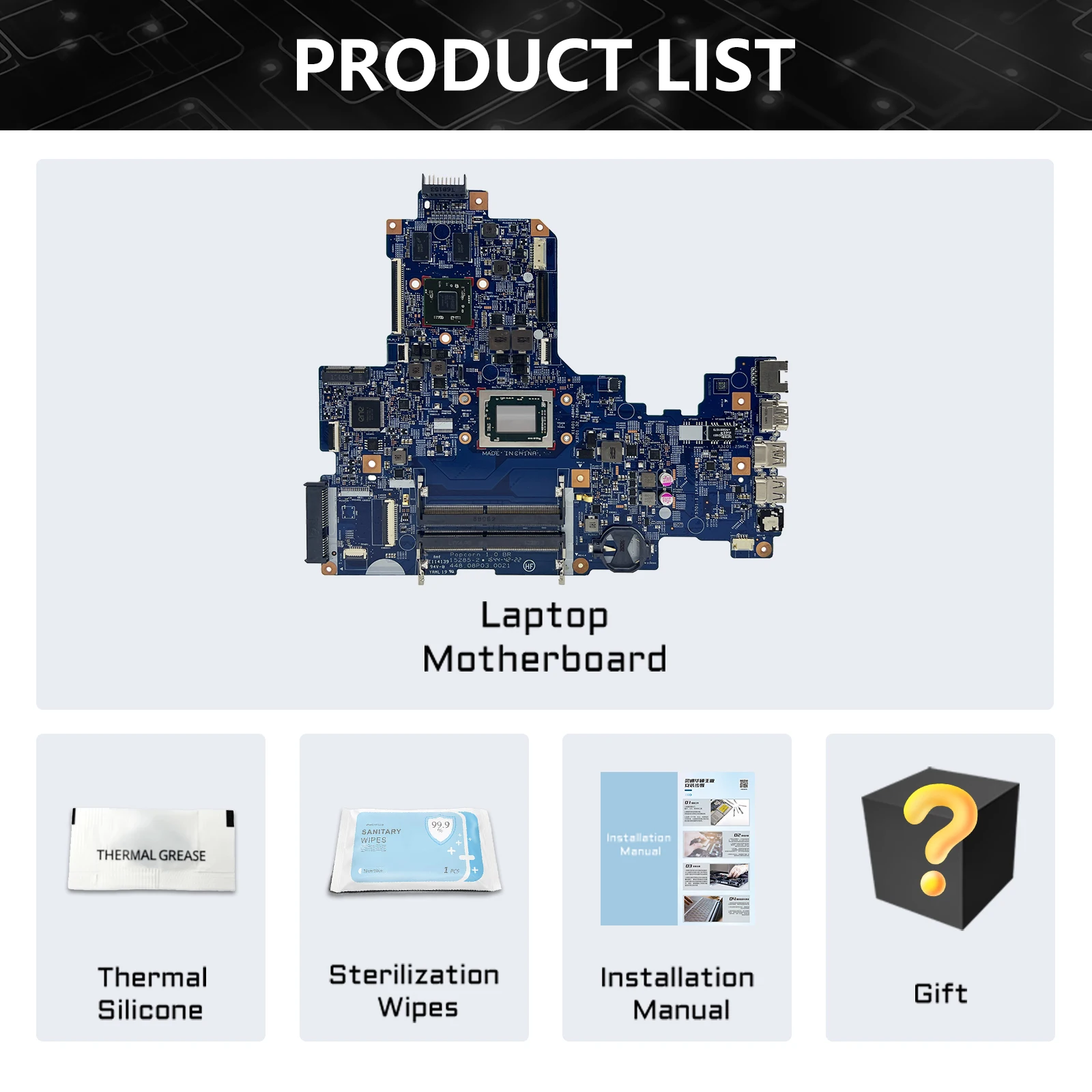 AKEMY For HP 17-Y 17Z-Y Notebook Motherboard 15285-2 DDR4 With A10-9600 CPU 856769-601 100% Test Works Properly