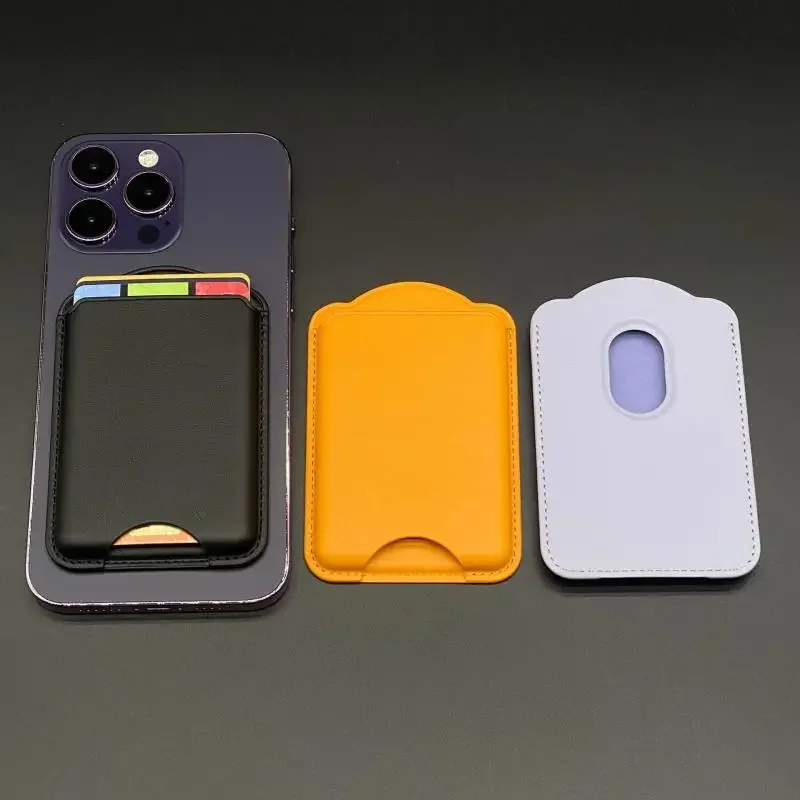 Strong Magnetic Card Holder For Magnetic Leather Wallet Case For 16 15 Pro Max For Galaxy S25 S24 Ultra Accessories Card Holder