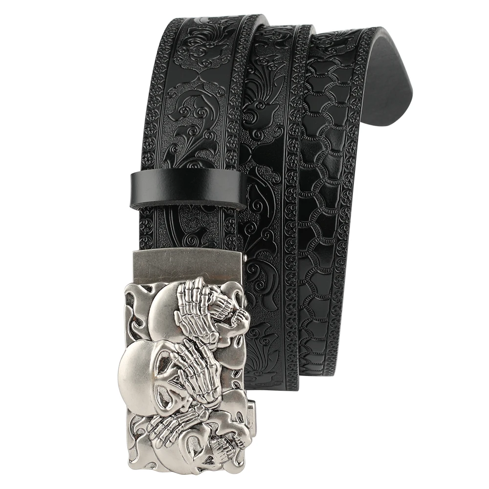 

Skull Automatic Buckle Embossing Belt Men's